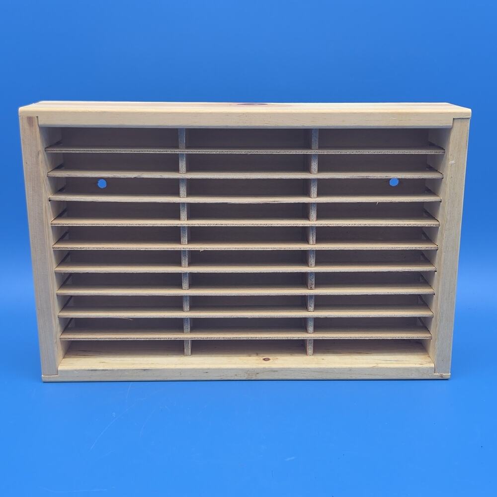 Napa Valley Box Company 30 Cassette Tape Storage Rack Wood Wall Mount